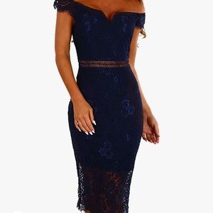 Navy Blue Lace Dress